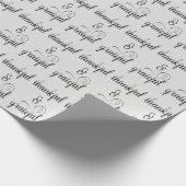 dankbarer und dankbarer extravaganter Text Geschenkpapier (Ecke)