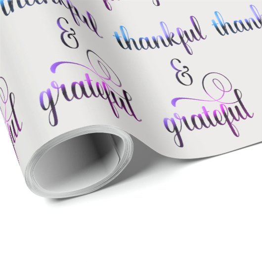 Dankbarer und dankbarer Extravaganter Text Geschenkpapier (Rolleneckpunkt)