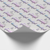 Dankbarer und dankbarer Extravaganter Text Geschenkpapier (Ecke)