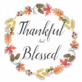 Dankbarer und gesegneter Aufkleber (Vorderseite)