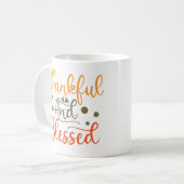 Dankbarer und gesegneter Erntedank Kaffeetasse (Vorderseite Links)