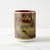 Dankbarer und gesegneter Erntedank Tasse (Zentrum)