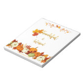 Dankbarer und gesegneter Goldener Script-Erntedank Notizblock (Rotiert)