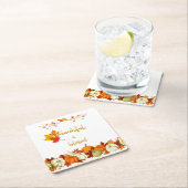 Dankbarer und gesegneter Goldener Script-Erntedank Rechteckiger Pappuntersetzer (Vor Ort)