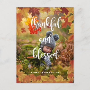 Dankbarer und gesegneter Herbst Thanksgiving Foto Feiertagspostkarte