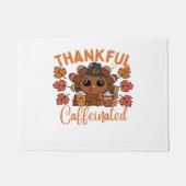 Dankbarer und koffeinierter, lustiger Erntedank-Ka Fußmatte (Vorderseite)