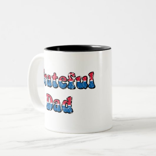 Dankbarer Vater Zweifarbige Tasse (Vorderseite Links)