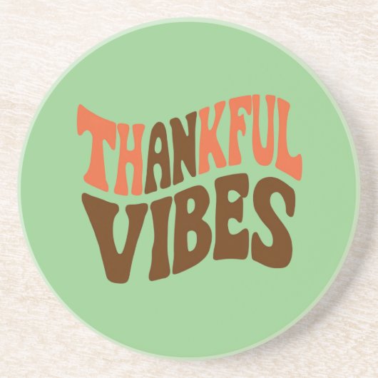 Dankbarer Vibes Erntedank Vintag Dankbar Getränkeuntersetzer (Vorne)