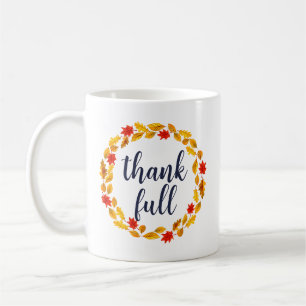 Dankbarer Wasserfarben-Herbstlaubkranz Kaffeetasse