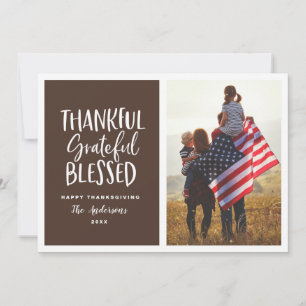 Dankbares, dankbares, gesegnetes Erntedank-Foto