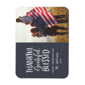 Dankbares, dankbares, gesegnetes Erntedank Foto Magnet (Vertikal)