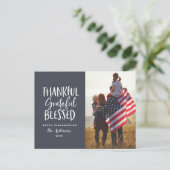 Dankbares, dankbares, gesegnetes Erntedank Foto Postkarte (Stehend Vorderseite)