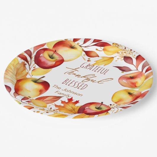 Dankbares Dankbares gesegnetes Geschirr für Ernted Pappteller (Schrägansicht)