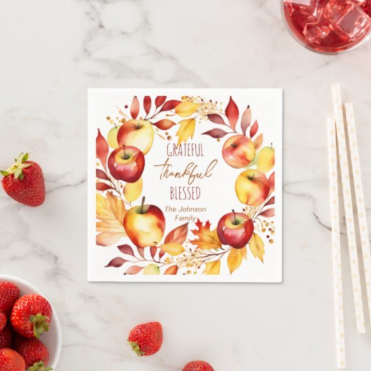 Dankbares Dankbares gesegnetes Geschirr für Ernted Serviette (Beispiel)