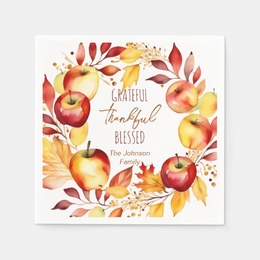 Dankbares Dankbares gesegnetes Geschirr für Ernted Serviette (Vorderseite)