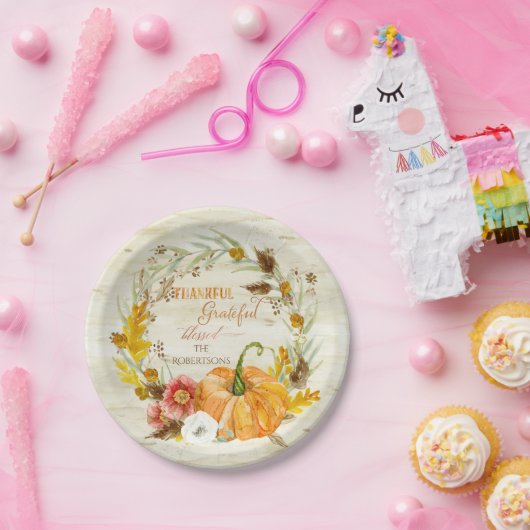 Dankbares dankbares gesegnetes pappteller (Party)