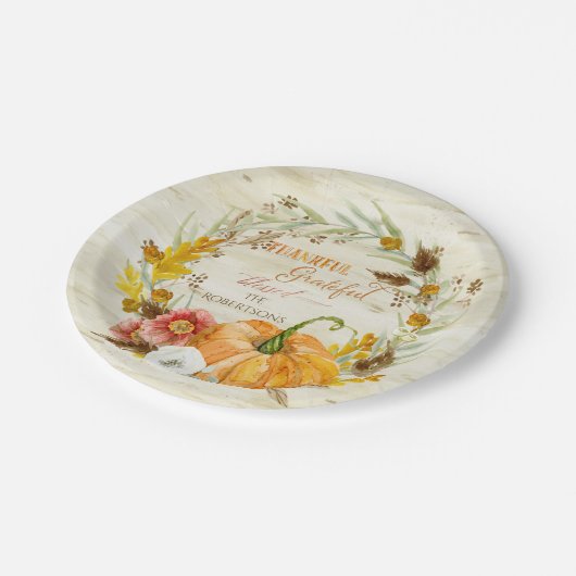 Dankbares dankbares gesegnetes pappteller (Schrägansicht)