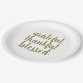 Dankbares dankbares gesegnetes pappteller (Schrägansicht)