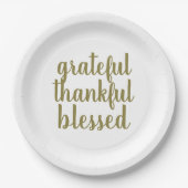 Dankbares dankbares gesegnetes pappteller (Vorderseite)