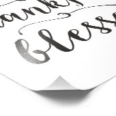 Dankbares Dankbares gesegnetes rustikales Skript Fotodruck (Ecke)