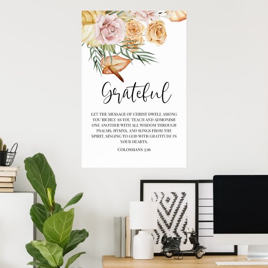 Dankbares Danksagungspapier Poster (Heimbüro)