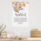 Dankbares Danksagungspapier Poster (Küche)