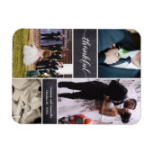 Dankbares Drehbuch Rustic Wedding Foto Collage Magnet (Horizontal)