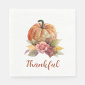 Dankbares Fall Pumpkin Erntedank Paper Serviette (Vorderseite)