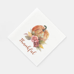 Dankbares Fall Pumpkin Erntedank Paper Serviette