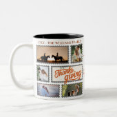 Dankbares Familienfoto Collage Party für Erntedank Zweifarbige Tasse (Links)