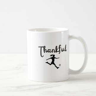 Dankbares Fußballspieler-Mädchen Thanksgiving Foot Kaffeetasse