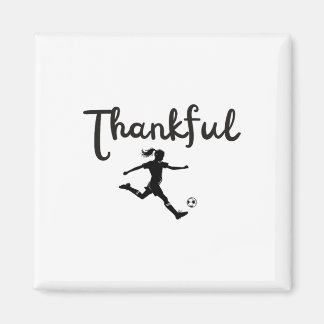 Dankbares Fußballspieler-Mädchen Thanksgiving Foot Magnet