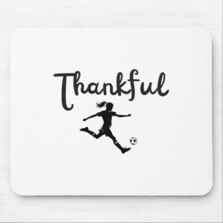 Dankbares Fußballspieler-Mädchen Thanksgiving Foot Mousepad