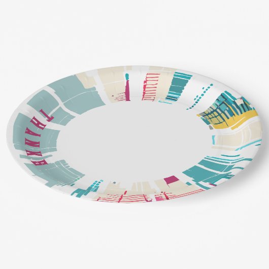 Dankbares Geschirr Pappteller (Schrägansicht)