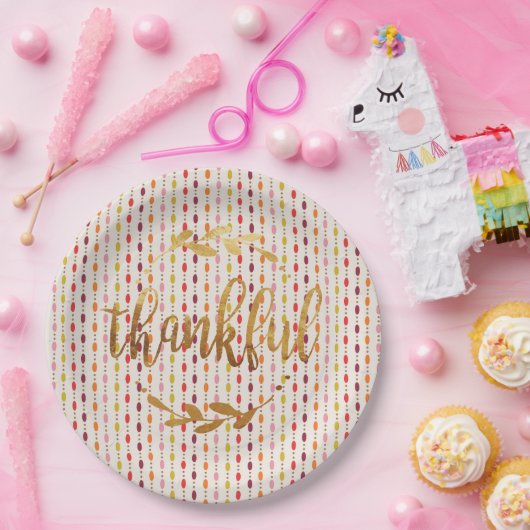 Dankbares Goldmulti ovale Punkte - Pappteller (Party)