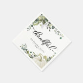 Dankbares Greenery Pumpkin Erntedank Dinner Serviette (Ecke)