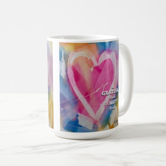 Dankbares Happy Heart Tasse Art von Pedie Wolfond (VorderseiteRechts)