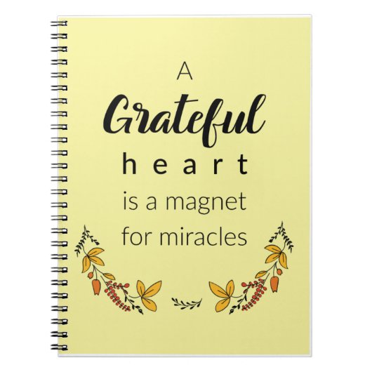 Dankbares Heart Quote Spiral Notebook Notizblock (Vorderseite)