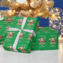 Dankbares Heart Sloth Wrapping Paper