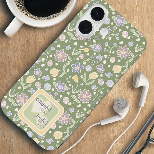 Dankbares Herz Freudvolles Leben Florales Handyhül Case-Mate iPhone Hülle