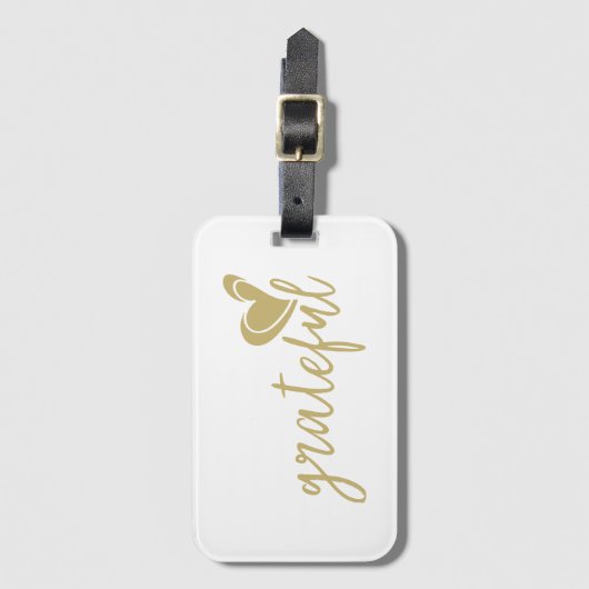 dankbares Herz Gepäckanhänger (Vorderseite Vertikal)