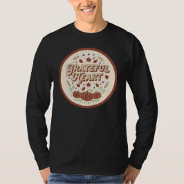 Dankbares Herz Herbst-Kürbis-Design T-Shirt