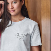 Dankbares Herz | Ihr Name Minimal Tinte Script T-Shirt