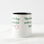 "Dankbares Herz - Inspirative Tasse" Zweifarbige Tasse (Mittel)