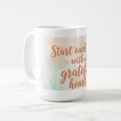 Dankbares Herz Inspirierende Kaffeetasse (Vorderseite Links)