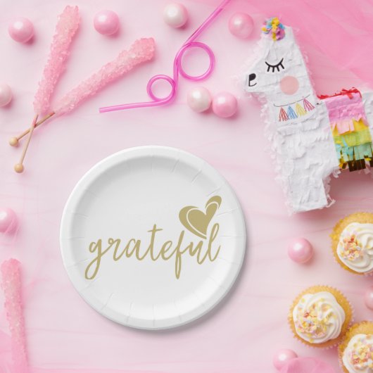 dankbares Herz Pappteller (Party)