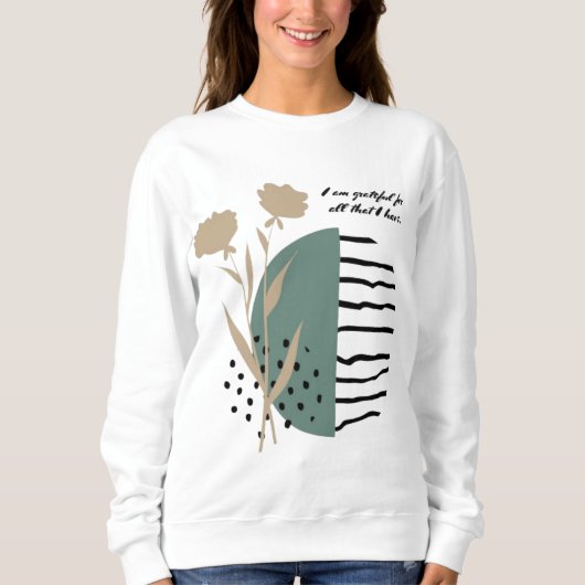 Dankbares Herz Überfluss Innerhalb Einfach Dankbar Sweatshirt (Vorderseite)