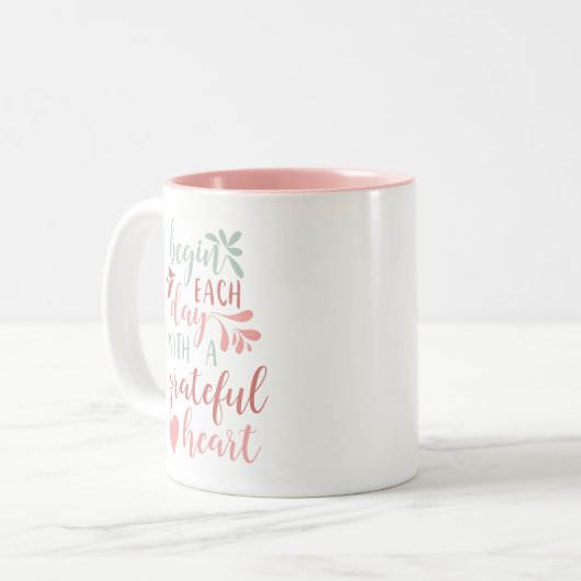Dankbares Herz Zweifarbige Tasse (Vorderseite Links)