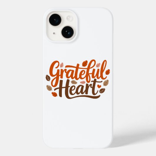 Dankbares Herztypografie-Design Case-Mate iPhone Hülle (Rückseite)