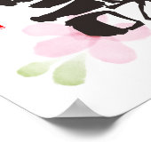 Dankbares Kanji Art - "感 謝" (Dankbarkeit) Poster (Ecke)